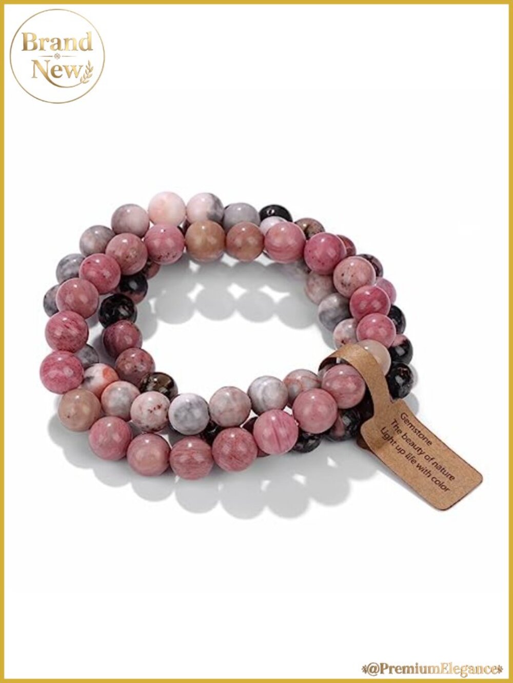 3 PCS Healing Crystal Stretch Bracelets for Women Natural Stone Beaded Jewelry